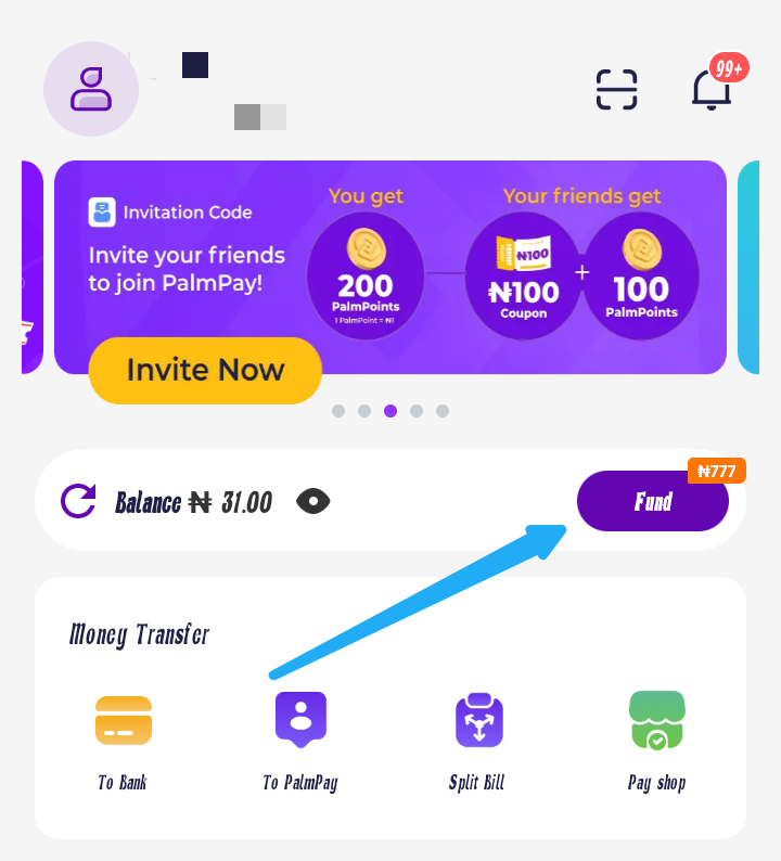 How to fund your PalmPay account