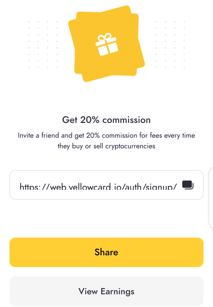 Yellow Card referral code 